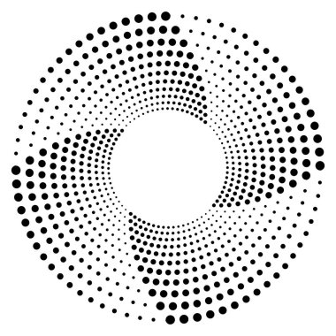 Spiral noktalar arka plan tasarımı. Soyut tek renkli arkaplan. Vektör sanatı illüstrasyonu.