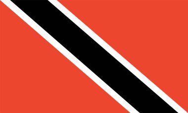 Trinidad ve Tobago bayrağı. Resmi renkler ve oranlar. Ulusal Trinidad ve Tobago bayrağı.