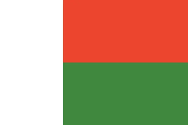 Madagaskar bayrağı. Resmi renkler ve oranlar. Ulusal Madagaskar bayrağı.