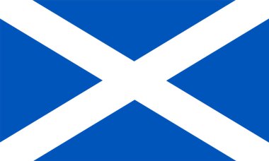 İskoçya bayrağı. Resmi renkler ve oranlar. Ulusal İskoçya bayrağı.