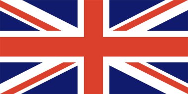 Büyük Britanya Birleşik Krallığı ve Kuzey İrlanda bayrağı. Büyük Britanya bayrağı. Resmi renkler ve oranlar. Ulusal Büyük Britanya bayrağı.