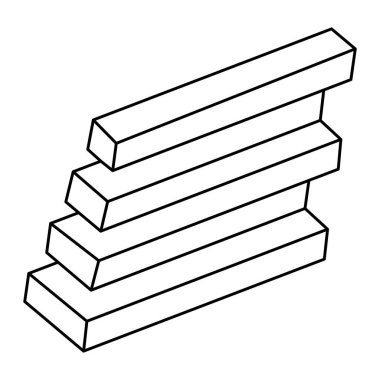 İmkansız nesneler. Optik illüzyon şekli. 3d illüstrasyon.