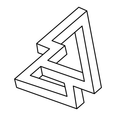 Optik illüzyon şekli. İmkansız bir nesne. Optik sanat figürü. Operasyon sanatı. Kutsal geometri.