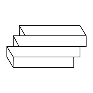 Optik yanılsama, geometrik nesne vektörü. İmkansız bir rakam. Kutsal geometri şekli.