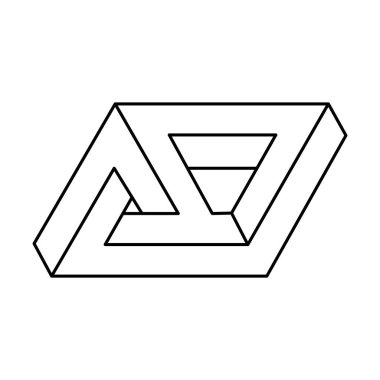 Optik yanılsama şekli, gerçek dışı geometrik nesne. İmkansız bir rakam. Kutsal geometri.