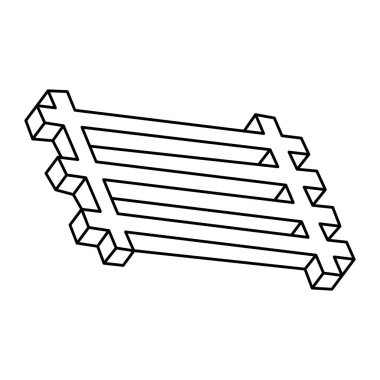 Optik yanılsama, gerçek dışı geometrik nesne. İmkansız bir rakam. Kutsal geometri şekli.