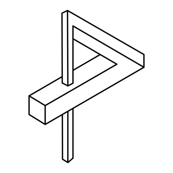 İmkansız bir nesne. Optik illüzyon şekli. 3 boyutlu illüstrasyon. Kutsal geometri figürü.