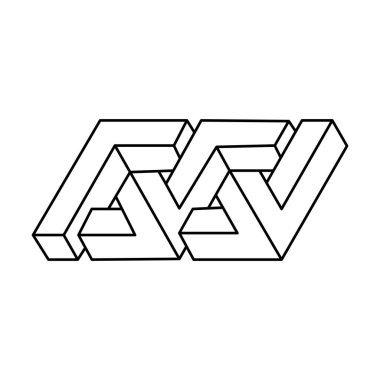 Optik yanılsama, gerçek dışı geometrik nesne. İmkansız bir rakam. Kutsal geometri.