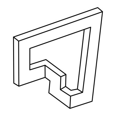 Optik illüzyon şekli. İmkansız bir nesne. Optik sanat figürü. Optik sanat. Kutsal geometri.