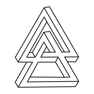 İmkansız bir şekil. Web tasarım elemanı. Optik İllüzyon nesnesi. Kutsal geometri.