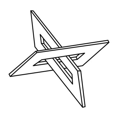 Optik yanılsama şekli, gerçek dışı geometrik nesne vektörü. İmkansız bir rakam. Kutsal geometri şekilleri. İşlem sanatı.