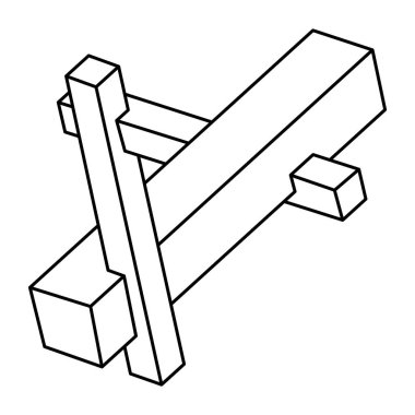Geometrik şekiller. Optik illüzyon objesi. İmkansız şekiller. Web tasarım elemanları. Çizgi tasarımı. Operasyon sanatı. Kutsal geometri.