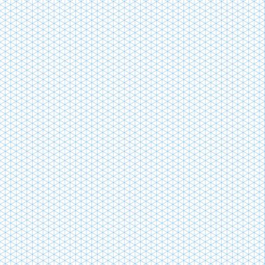 Isometric mavi ızgara grafik kağıt arka planı. Kalıp rehberi arkaplanı. Üçgen şebeke modeli. Grafik şablonu minimalist şablon. İnşaat için teknik çizelge, mimari çizim.