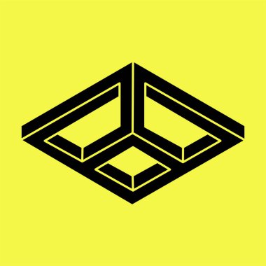 İmkânsız optik illüzyon şekilleri. Escher tarzı. Optik sanat objesi. İmkansız bir rakam. Geometri.