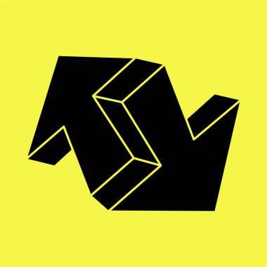 İmkânsız optik illüzyon şekilleri. Optik sanat objesi. İmkansız rakamlar. Escher paradoksu. Gerçekdışı geometrik nesneler. 