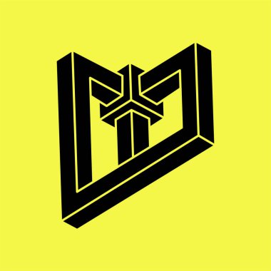 İllüzyon şekli. Escher paradoksu. Üç boyutlu geometri. Optik illüzyon figürü. Kutsal geometri.