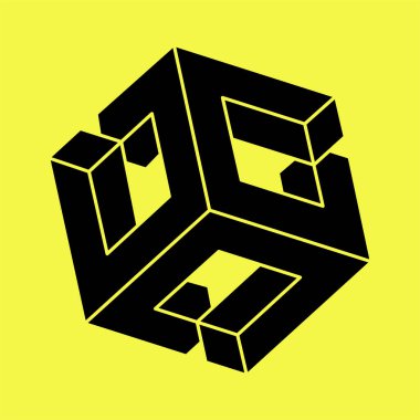 İmkânsız optik illüzyon şekilleri. Escher paradoksu. Optik sanat objesi. Kutsal geometri. İmkansız şekiller. 