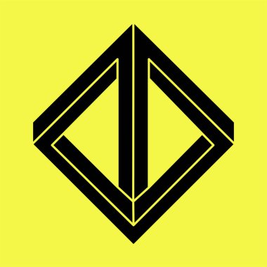 İmkansız bir nesne. Escher tarzı. Optik illüzyon şekilleri. 3 boyutlu illüstrasyon. Geometrik şekil. 