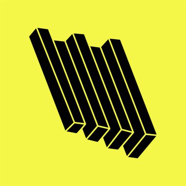 İmkânsız optik illüzyon şekli. Optik sanat objesi. İmkansız bir rakam. Escher tarzı. Çizgi çalışması. Gerçekdışı geometrik nesne. 