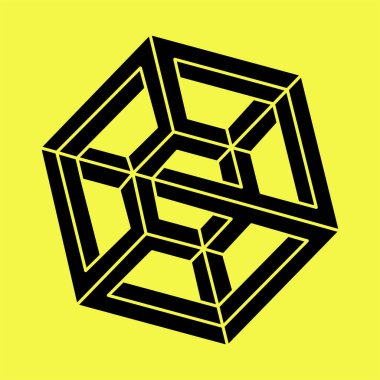 Optik illüzyon şekilleri. Optik sanat objesi. İmkansız bir rakam. Kutsal geometri. 