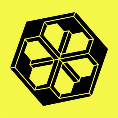 Optik illüzyon objesi. İmkansız şekiller. Web tasarım elemanı. Satır tasarımı. 