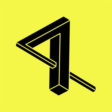 Optik illüzyon objesi. Escher paradoksu geometrisi. Kutsal geometrik figür. Optik sanat. İmkansız şekiller.