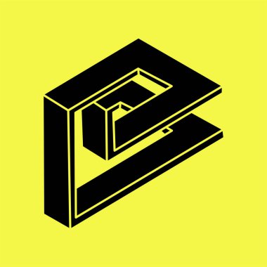 Optik illüzyon şekilleri. Geometri. Optik sanat objesi. İmkansız figür.