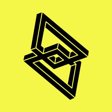 Optik yanılsama. İmkansız şekiller. Optik sanat objesi. Geometrik şekiller. Escher tarzı. 