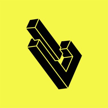 İmkânsız optik illüzyon şekilleri. Optik sanat objesi. İmkansız bir rakam. Gerçekdışı geometrik nesne. 