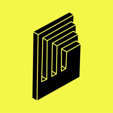 Optik illüzyon objesi. İmkansız şekiller. Web tasarım elemanı. Satır tasarımı. 