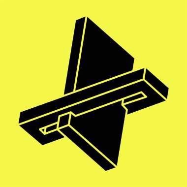 Optik illüzyon şekilleri. İmkansız bir nesne. 3 boyutlu illüstrasyon. Geometrik şekiller. 