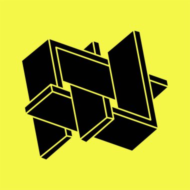 İmkânsız optik illüzyon şekilleri. Optik sanat objesi. Kutsal geometri. İmkansız şekiller. 