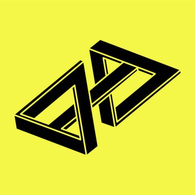 İmkânsız optik illüzyon şekilleri. Geometri. Optik sanat objesi. İmkansız figür. 