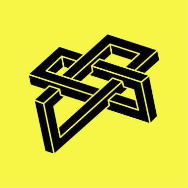 İmkânsız optik illüzyon şekilleri. Optik sanat objesi. Kutsal geometri. İmkansız şekiller. 