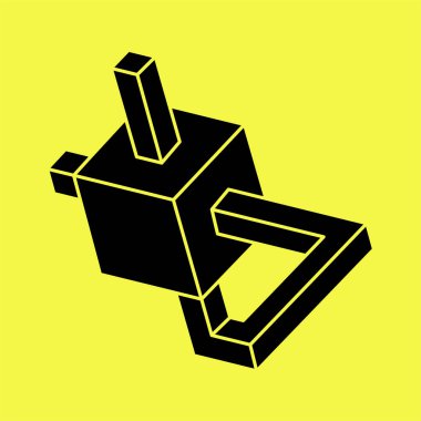 İmkânsız optik illüzyon şekilleri. Optik sanat objesi. İmkansız bir rakam. Geometri. Escher tarzı. 