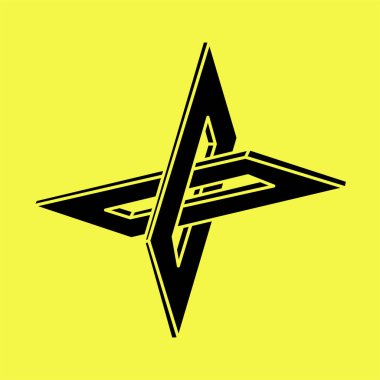 Optik illüzyon şekilleri, gerçek dışı geometrik nesne vektörü. İmkansız rakamlar. Kutsal geometri. 