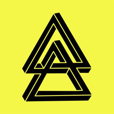 İmkânsız şekiller logo tasarımı, optik illüzyon objesi. Optik sanat figürleri. Geometri. 