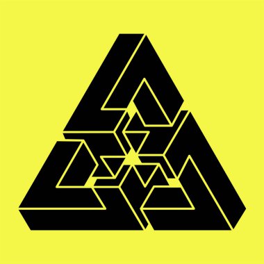 İmkansız şekiller. Web tasarım elemanları. Optik illüzyon objesi. Geometrik şekiller. 