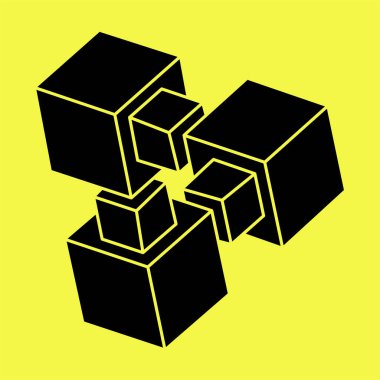 İmkânsız optik illüzyon şekilleri. Optik sanat objesi. İmkansız bir rakam. Kutsal geometri. 