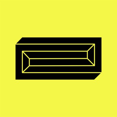 İmkansız bir nesne. Optik illüzyon şekilleri. 3 boyutlu illüstrasyon. Geometrik şekiller. 