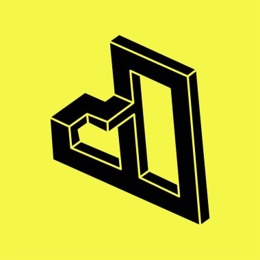 İmkânsız optik illüzyon şekilleri. Optik sanat objesi. İmkansız bir rakam. Geometri. 
