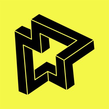 İmkânsız optik illüzyon şekilleri. Optik sanat objesi. İmkansız rakamlar. Geometri. 