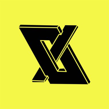 Optik yanılsama. Geometrik şekil. İmkansız vektörü şekillendirir. Optik sanat nesnesi. 