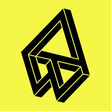 Optik illüzyon şekilleri. Geometri. Optik sanat objeleri. İmkansız bir rakam. Escher tarzı. 