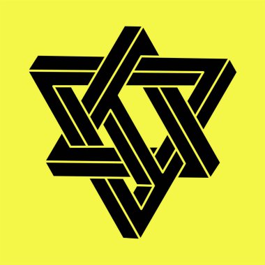 Optik yanılsama. Geometrik şekil. İmkansız şekil vektörü. Optik sanat nesneleri. 