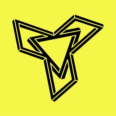 Optik illüzyon şekli. Geometrik şekil. İmkansız bir nesne. 3d illüstrasyon. 