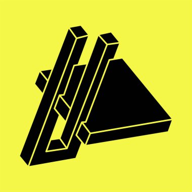 İmkânsız optik illüzyon şekilleri. Gerçekdışı geometrik nesneler. Optik sanat. İmkansız şekiller. 