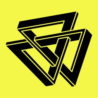 İmkânsız optik illüzyon şekilleri. Geometri. Optik sanat objesi. İmkansız şekiller. 