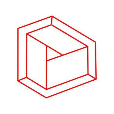 Optik illüzyon figürü. İmkansız şekiller. Kutsal geometri. Soyut sonsuz geometrik nesne. İmkansız sonsuz özet. Çizgi çalışması. Optik sanat. Beyaz arkaplanda imkansız geometri şekli.