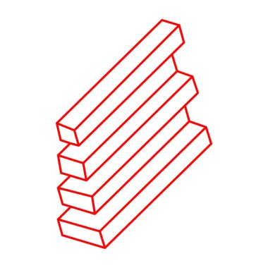 İmkânsız optik illüzyon şekilleri. Logo. Optik sanat objesi. İmkansız rakamlar. Çizgi çalışması. Gerçekdışı geometrik nesne. 